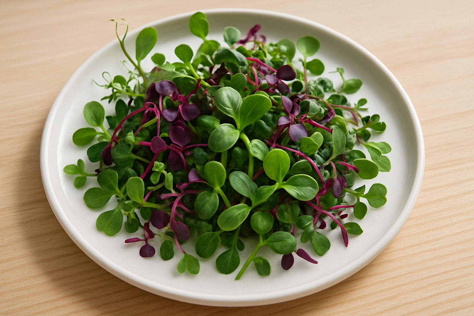 microgreens over a plate